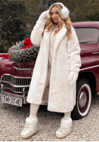 Długi Mantel futerko October Chill Ecru