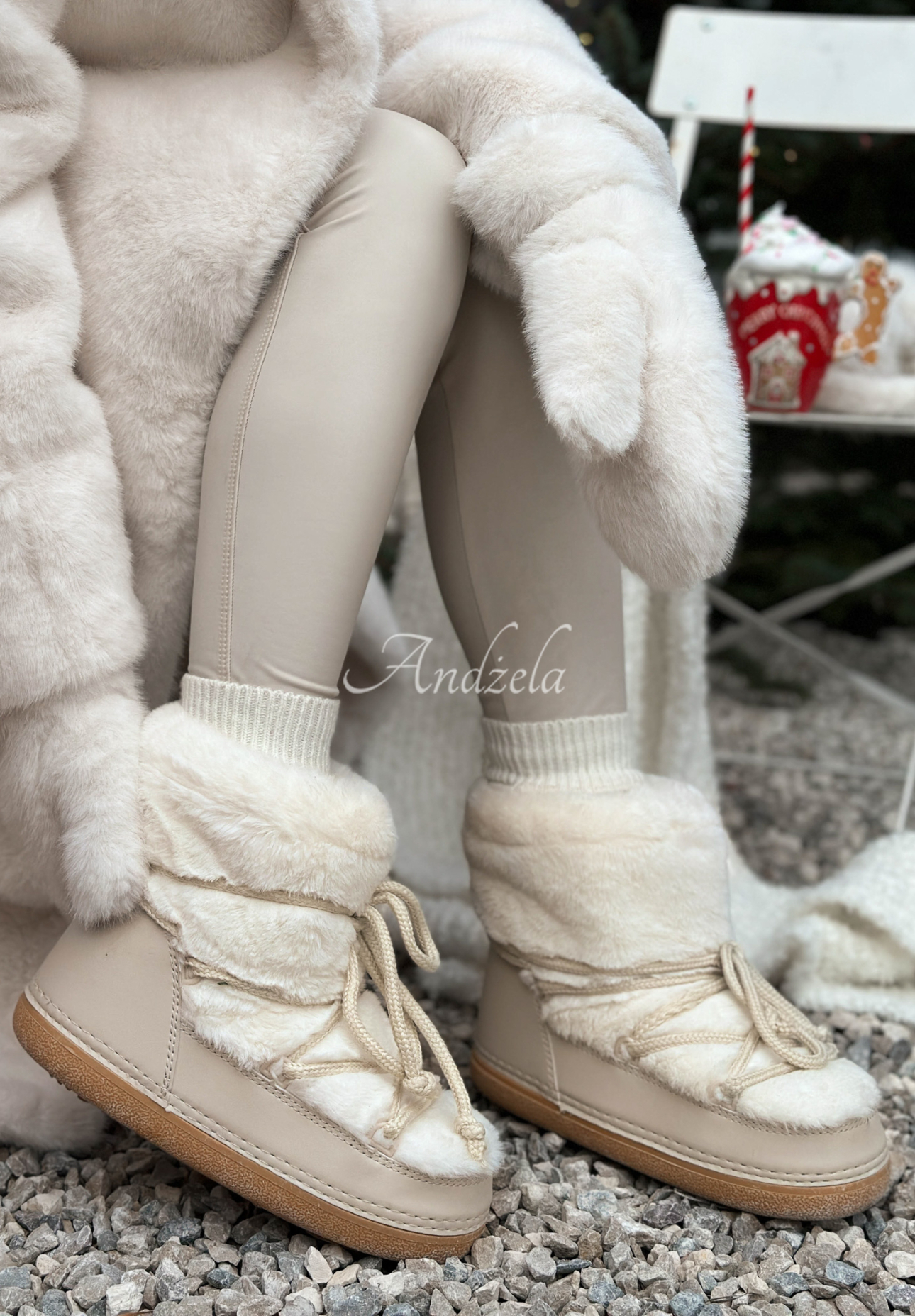 Schneestiefel mit Fell End Of Year Beige