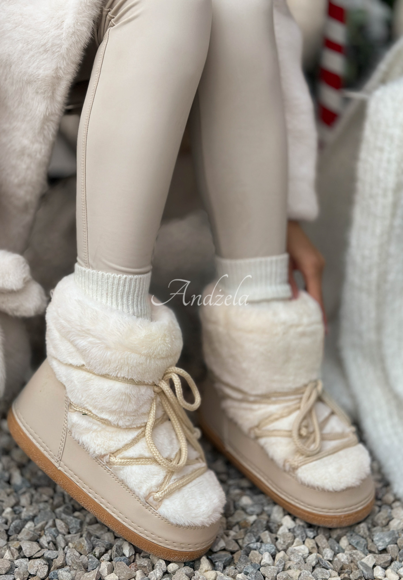 Schneestiefel mit Fell End Of Year Beige