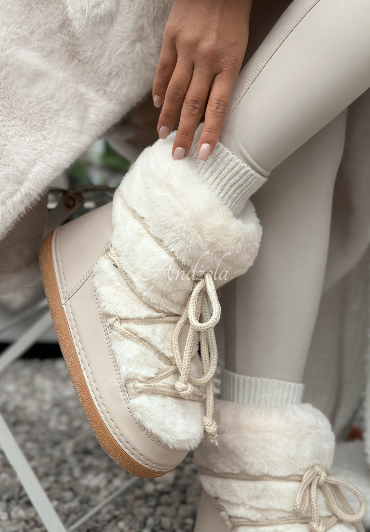 Schneestiefel mit Fell End Of Year Beige