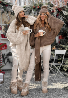 Pleciony Pullover z wełną Winter Is Calling Beige