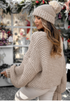 Pleciony Pullover z wełną Winter Is Calling Beige