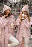 Pleciony Pullover oversize z wełną Days Are Short Puderrosa