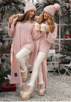 Pleciony Pullover oversize z wełną Days Are Short Puderrosa