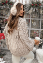 Pleciony Pullover oversize Days Are Short hellbeige