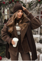 Jacke z kożuszkiem True North Schokoladenbraun