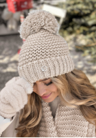 Set Mütze, szalik, Handschuhe 3in1 Best Winter Days Beige