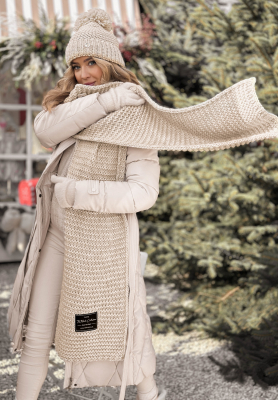 Set Mütze und Schal aus Wolle Best Winter Days Beige