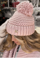 Set Mütze, szalik, Handschuhe 3in1 Best Winter Days Beige Puderrosa