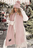 Set Mütze und Schal aus Wolle Best Winter Days Puderrosa