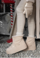 Krótkie zamszowe śniegowce ze sznurowaniem Cold As Ice Hell Beige