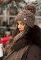 Set Mütze, szalik, Handschuhe z wełną 3in1 Best Winter Days Mokkafarben