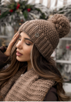 Set Mütze, szalik, Handschuhe z wełną 3in1 Best Winter Days Mokkafarben