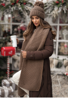 Set Mütze, szalik, Handschuhe z wełną 3in1 Best Winter Days Mokkafarben