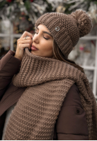 Set Mütze, szalik, Handschuhe z wełną 3in1 Best Winter Days Mokkafarben