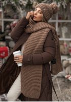 Set Mütze, szalik, Handschuhe z wełną 3in1 Best Winter Days Mokkafarben