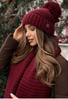 Set Mütze, szalik, Handschuhe 3in1 Best Winter Days Burgunderrot