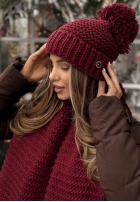 Set Mütze, szalik, Handschuhe 3in1 Best Winter Days Burgunderrot