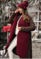Set Mütze, szalik, Handschuhe 3in1 Best Winter Days Burgunderrot