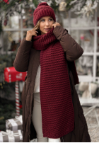 Set Mütze, szalik, Handschuhe 3in1 Best Winter Days Burgunderrot