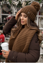 Set Mütze, szalik, Handschuhe 3in1 Best Winter Days Schokoladenbraun