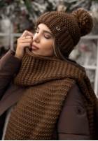 Set Mütze, szalik, Handschuhe 3in1 Best Winter Days Schokoladenbraun