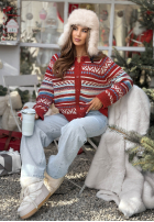 Krótki Cardigan Mit Muster Tea Season Rot