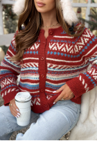 Krótki Cardigan Mit Muster Tea Season Rot