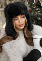 Futrzana Mütze uszatka Winter Bear Schwarz