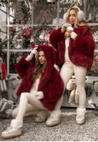 Krótka Jacke futerko Rainy Mood Burgund