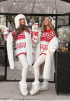 Wzorzysty sweterek Christmas Mission czerwono-Weiß