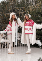 Wzorzysty sweterek Christmas Mission czerwono-Weiß