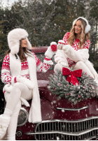 Wzorzysty sweterek Christmas Mission czerwono-Weiß