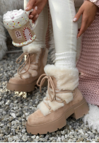 zamszowe Stiefeletten śniegowce z futerkiem Fall Of Snow Beige
