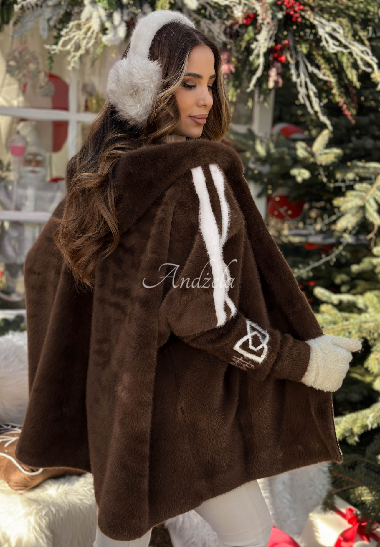 Woll-Alpaka-Jacke mit Angora Choose Me First Schokoladenbraun II