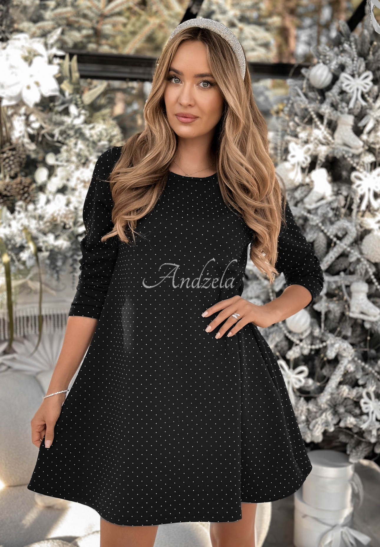 Kleid mit Kristallen Sparkle Like Stars Schwarz