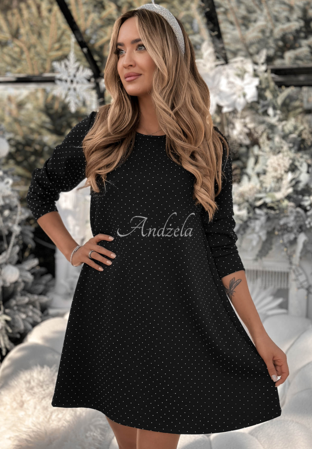 Kleid mit Kristallen Sparkle Like Stars Schwarz