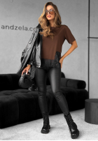 T-Shirt z koronką Daily Lace Schokoladenbraun