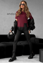 T-Shirt z koronką Daily Lace Burgunderrot