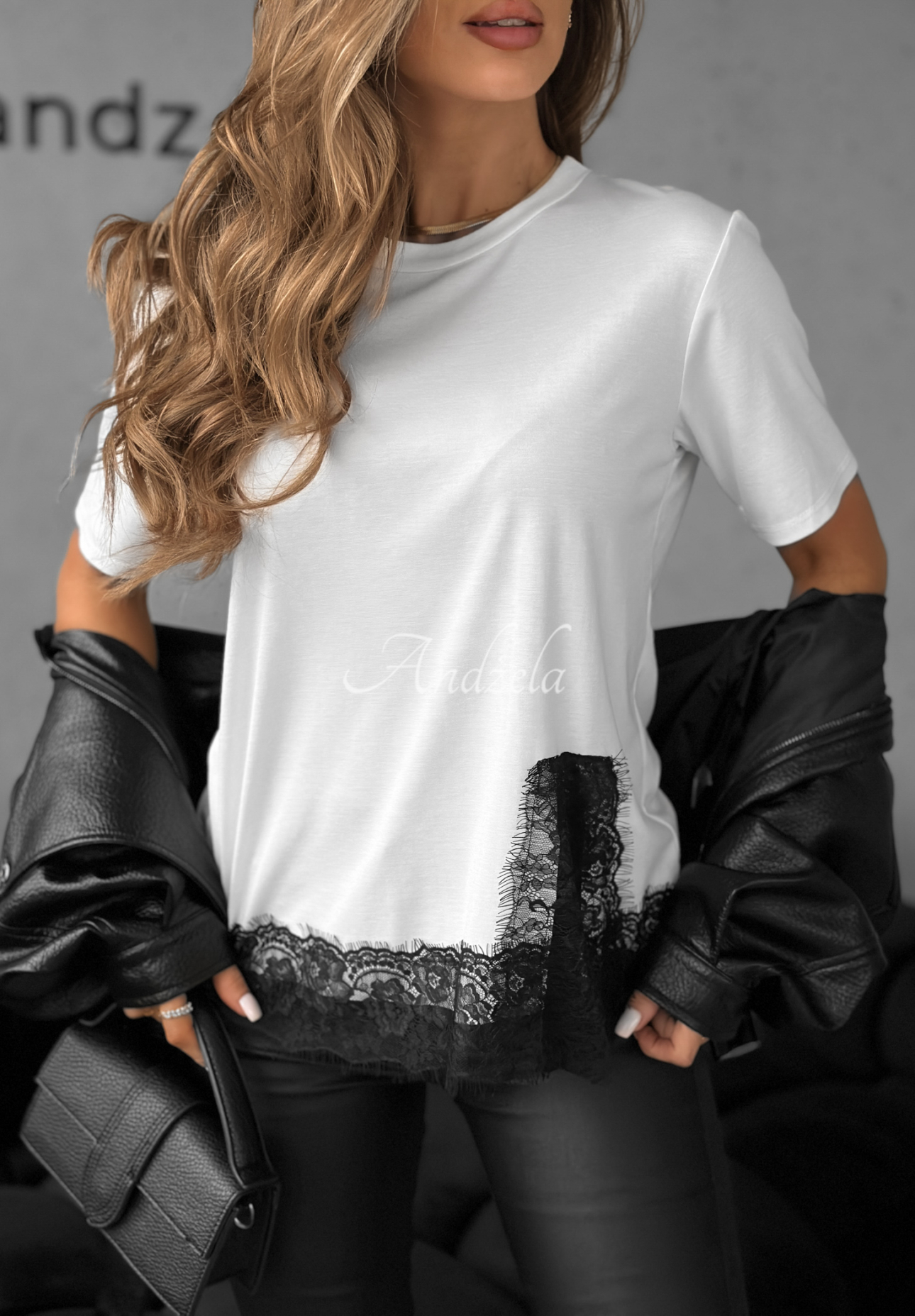 Viskose-T-Shirt mit Spitze Daily Lace Ecru