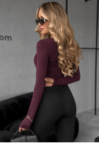 Bluse longsleeve z koronką Miss In Me Burgunderrot