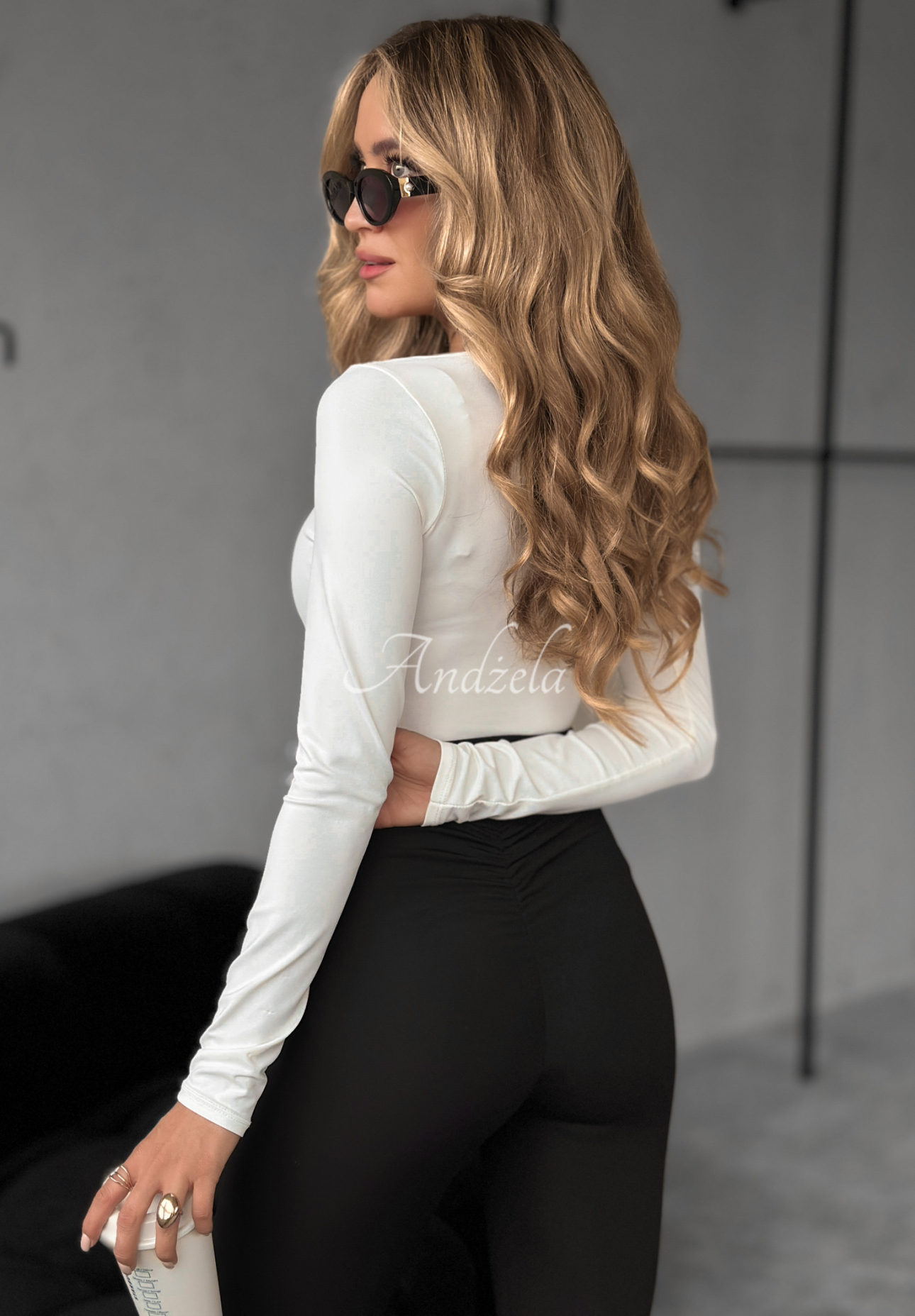 Longsleeve Bluse mit Spitze Miss In Me Ecru