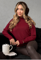 Krótki Pullover Single Snowflake Burgunderrot