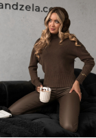 Krótki Pullover Single Snowflake Schokoladenbraun