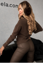 Krótki Pullover Single Snowflake Schokoladenbraun