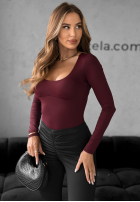 Body z dekoltem Come Over Burgund