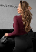 Body z dekoltem Come Over Burgund