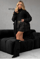 Zamszowa Kurzer Rock mini z falbankami Girly Time Schwarz