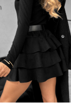 Zamszowa Kurzer Rock mini z falbankami Girly Time Schwarz