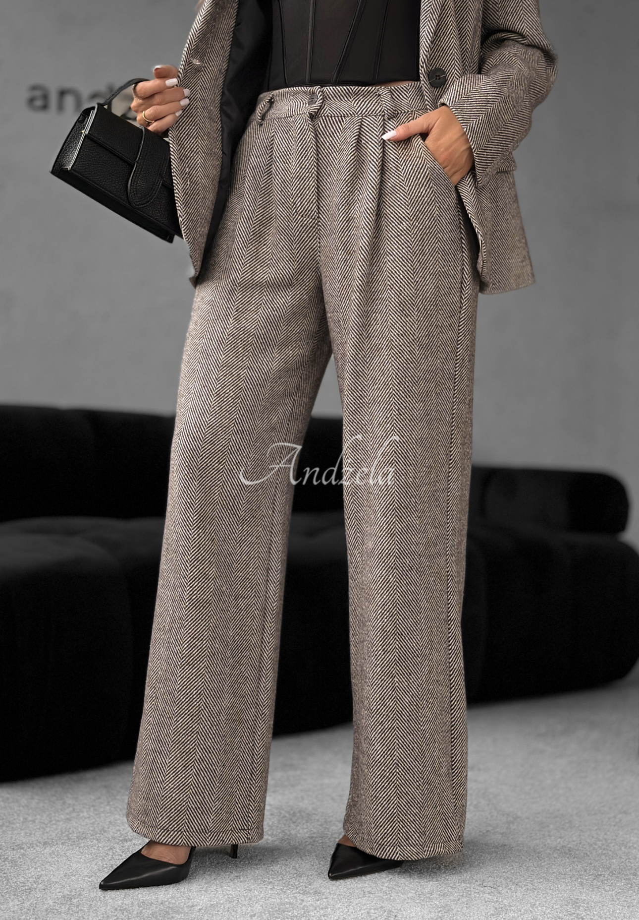 Elegante Hose wide leg Not Tonight Beige